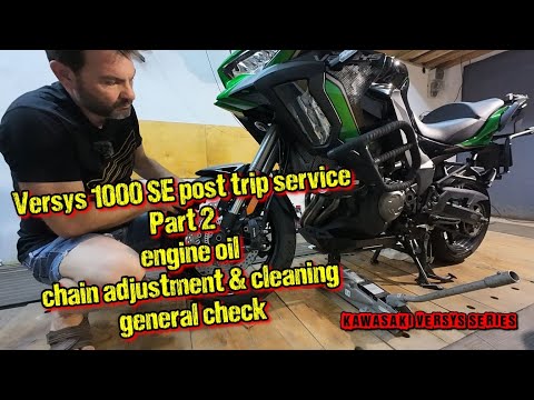 Видео: Послерейсовое обслуживание Versys, часть 2 — цепь, замена масла, общая проверка