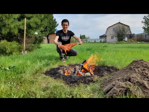 Видео: БАРАНЬЯ НОГА ЗАПЕЧЕННАЯ В ЗЕМЛЕ