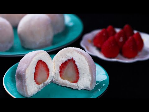 Видео: Клубничный рисовый пирог Дайфуку 3 рецепта | Мороженое Easy Strawberry Mochi (шоколад, ваниль)