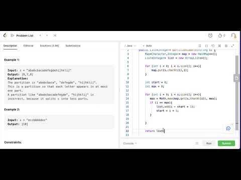 Видео: Алгоритмическая секция на  Java. Leetcode 763. Partition Labels (Medium), Яндекс