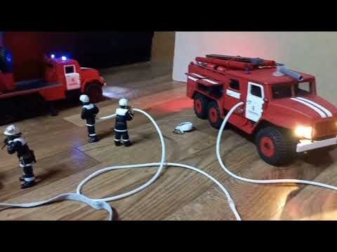 Видео: Первые пожарные прибывшие на ЧАЭС. Боевое развертывание моделей масштаба 1:24.