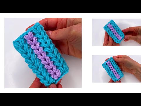 Видео: Вирусный узор крючком — самый красивый урок тунисского вязания крючком