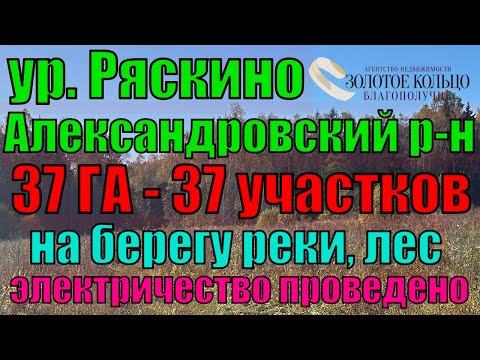 Видео: 37 участков КФХ (37 ГА) урочище Ряскино, заезд через д. Перематкино Александровский р-н. Свет. Река.