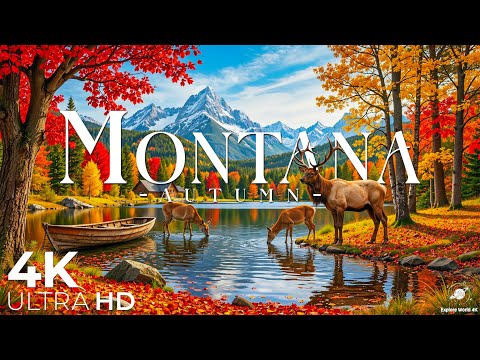 Видео: Осень в Монтане 4K UHD 🍁 Потрясающие осенние краски, ледник