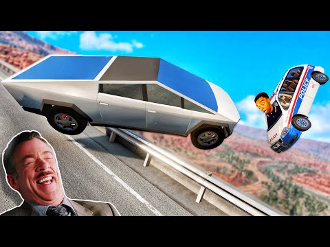 Видео: Смешные моменты с Tesla Cybertruck 🤣 #3 - [BeamNG.Drive]