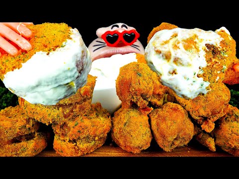 Видео: ASMR MUKBANG :) Шоу поедания хлеба с сыром, курицей и жареными креветками!