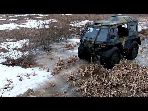 Видео: Гидрообьёмное управление на вездеход лесник М север.