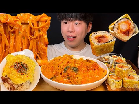 Видео: SUB) Корейская школьная еда мукбанг асмр, яичный рулет кимбап, ттокпокки, тушеная говядина с рисом