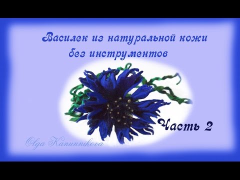 Видео: Натуральная кожа. Василек без инструментов.Ч2.О.Канунникова