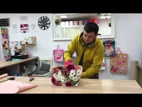 Видео: Приготовил букет . Альстромерия + хризантема + гербера