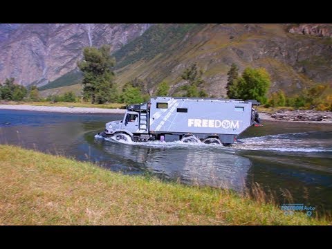 Видео: На автодоме Mercedes-Benz Zetros 2733  по Горному Алтаю. Спуск по перевалу Кату-Ярык.