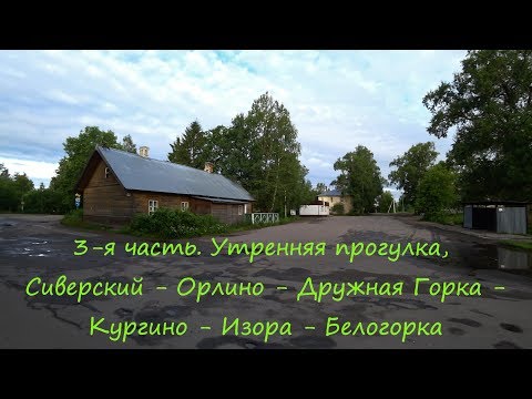 Видео: 3-я часть. Сиверский - Орлино - Дружная Горка - Кургино - речка Орлинка - Изора - Белогорка