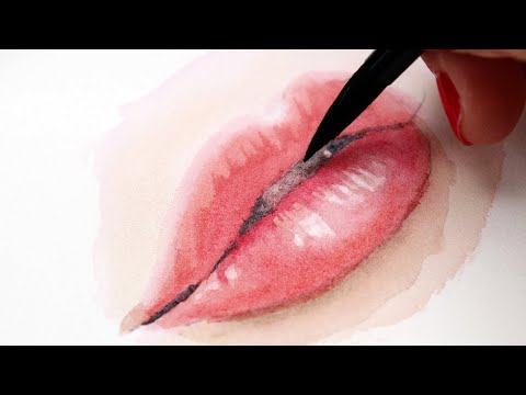 Видео: Нос и губы акварелью | ЛЕГКОЕ Учебное пособие по портрету «мокрым по мокрому», НЕДЕЛЯ 5