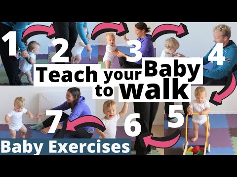 Видео: Как научить ребенка ходить за 7 шагов ★ 9–12 месяцев ★ Упражнения, занятия и развитие для малышей