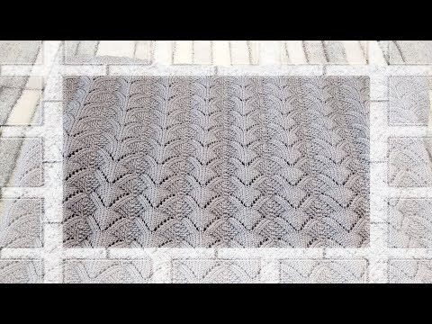 Видео: Ажурный узор"Ёлочка". Вязание спицами.