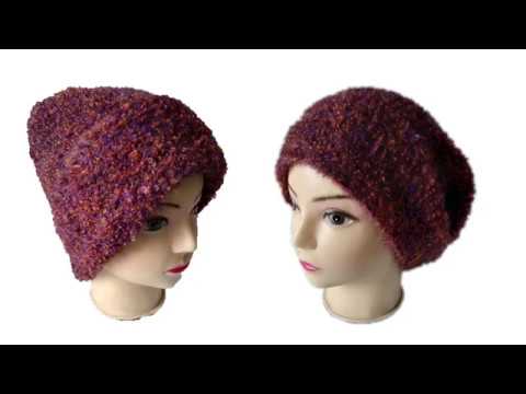 Видео: Шапочка спицами из буклированной пряжи #ЛюдмилаТен #lusi_ten