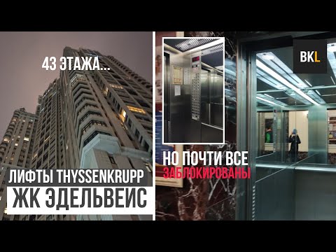 Видео: (Элитный 43-этажный дом) Скоростные Лифты TK Sonic 2002 г. @ ЖК Эдельвейс