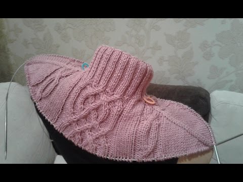 Видео: Свитер с аранами. Реглан - погон. Часть 1. Кnit sweater.