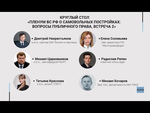 Видео: Круглый стол на тему: "Пленум ВС РФ о самовольных постройках: вопросы публичного права, ВСТРЕЧА 2"