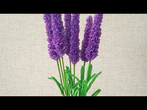 Видео: Лаванда из бисера МК. Lavender beaded master class.