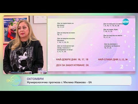 Видео: Нумерологична прогноза с Милена Иванова - Еа - „На кафе” (01.10.2025)