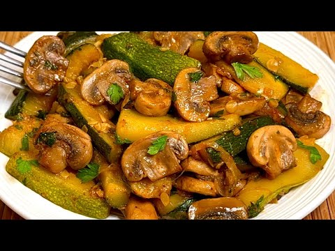 Видео: Не могу поверить, как вкусно! Эти кабачки с грибами вкуснее мяса! Легко и быстро!