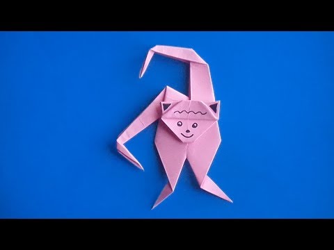 Видео: Оригами обезьяна. Как сделать обезьяну из бумаги // How to make an origami monkey
