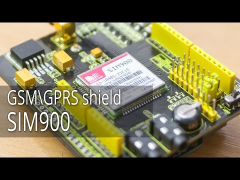 Видео: GSM\GPRS shield SIM900, Первый взгляд