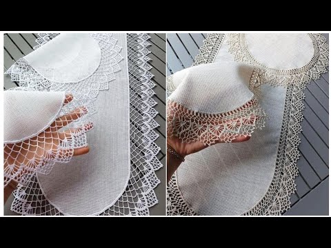 Видео: 111 идей блестящих краев для вязаных крючком филейных дорожек на стол #diy #crochet #trending