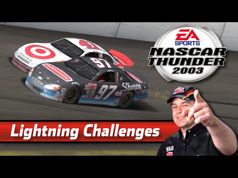 Видео: NASCAR Thunder 2003 | Опыт гонок Lightning Challenge