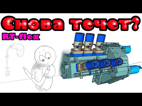 Видео: Протечка высокого давления саплай юнита (supply unit) двигателя Зульцер (Sulzer) серии RT-flex.