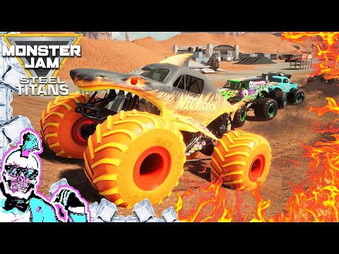 Видео: Monster Jam Steel Titans Видеоигра Гонки по огню и льду, чемпионат №6
