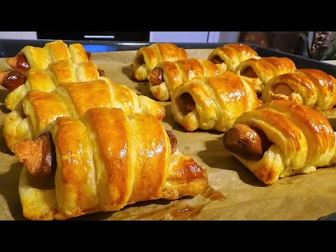 Видео: Круассаны из слоеного теста с сосисками - ЛЕГКИЕ РЕЦЕПТЫ