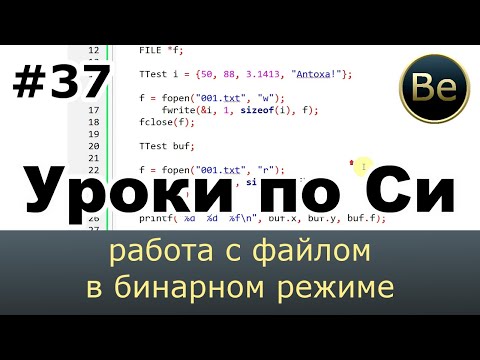 Видео: Язык Си с нуля - Урок 37 - Работа с файлом в бинарном режиме
