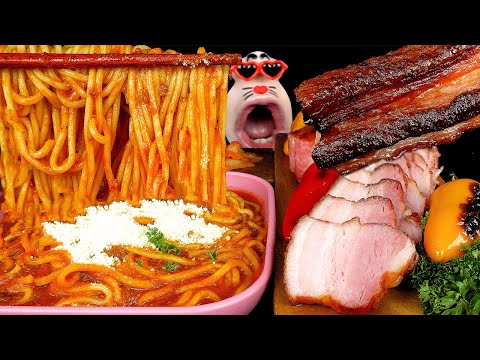 Видео: мясные спагетти и копченая свинина (4K)