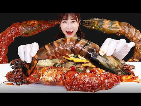 Видео: ГИАНТ ТИГЕР ШРИП 🦐 Звуки для еды Мукбанг