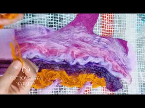 Видео: Валяные митенки. Использование декоративных волокон в валянии на примере митенок