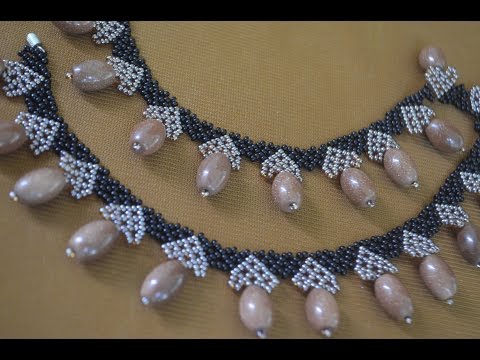 Видео: Колье из бисера "Миледи".  Мастер класс