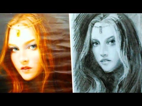 Видео: Как нарисовать ПОРТРЕТ УГЛЁМ! Учимся рисовать ПОРТРЕТ! Как Научиться РИСОВАТЬ