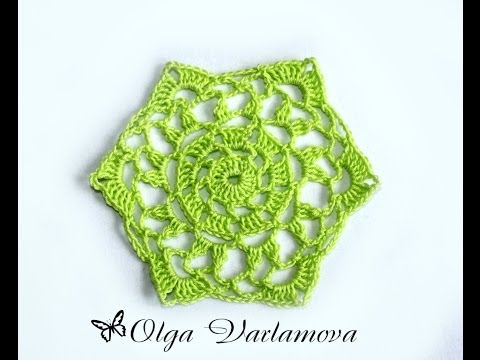Видео: Вязание крючком. Crochet. Шестиугольный мотив 1. Часть 1