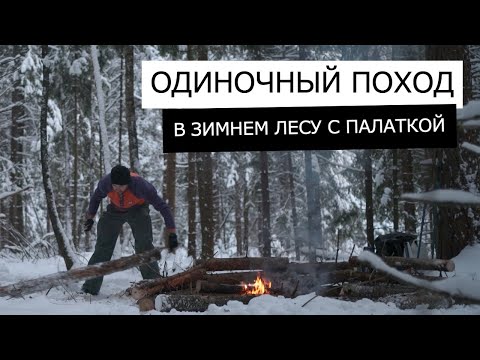 Видео: ОДИН с ПАЛАТКОЙ в ЗИМНЕМ ЛЕСУ | Одиночный зимний поход