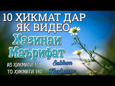 Видео: 10 ҲИКМАТ ДАР ЯК ВИДЕО, АЗ ҲИКМАТИ 131 ТО ҲИКМАТИ 140, БЕҲТАРИН ҲИКМАТҲО