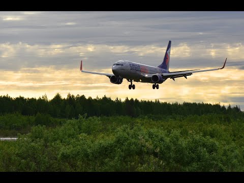 Видео: Посадка в Архангельске. Boeing 737