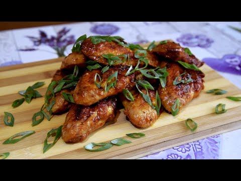 Видео: Куриные крылья по-азиатски. Asian chicken wings.