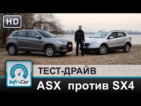 Видео: Suzuki SX4 vs Mitsubishi ASX. Сравнение Мицубиси ASX 2014 и Сузуки S-Cross 2014