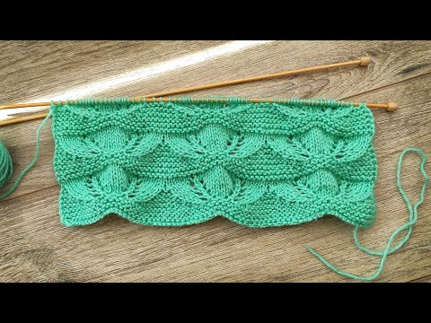 Видео: Узор Рельефные листья спицами Embossed Leaf knitting pattern