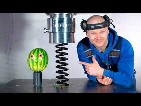 Видео: Дробление автомобильной рессоры 300-тонным гидравлическим прессом