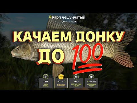 Видео: Русская Рыбалка 4 - Качаем донку до 100!