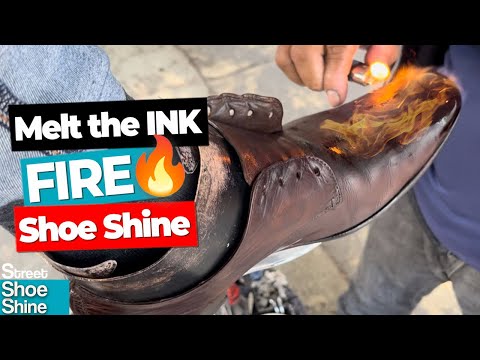 Видео: ЧИСТКА ОБУВИ FIRE - Чистка обуви ASMR Видео #asmr #shoeshine