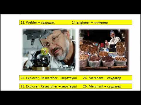 Видео: PROFESSION-1 Vocabulary. (Kazakh-English/  қазақша-ағылшынша)